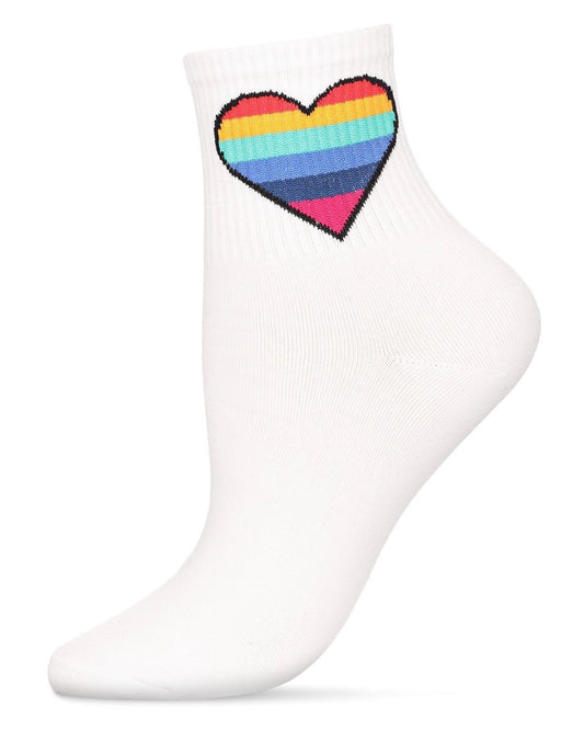 Rainbow Heart Anklet Sock