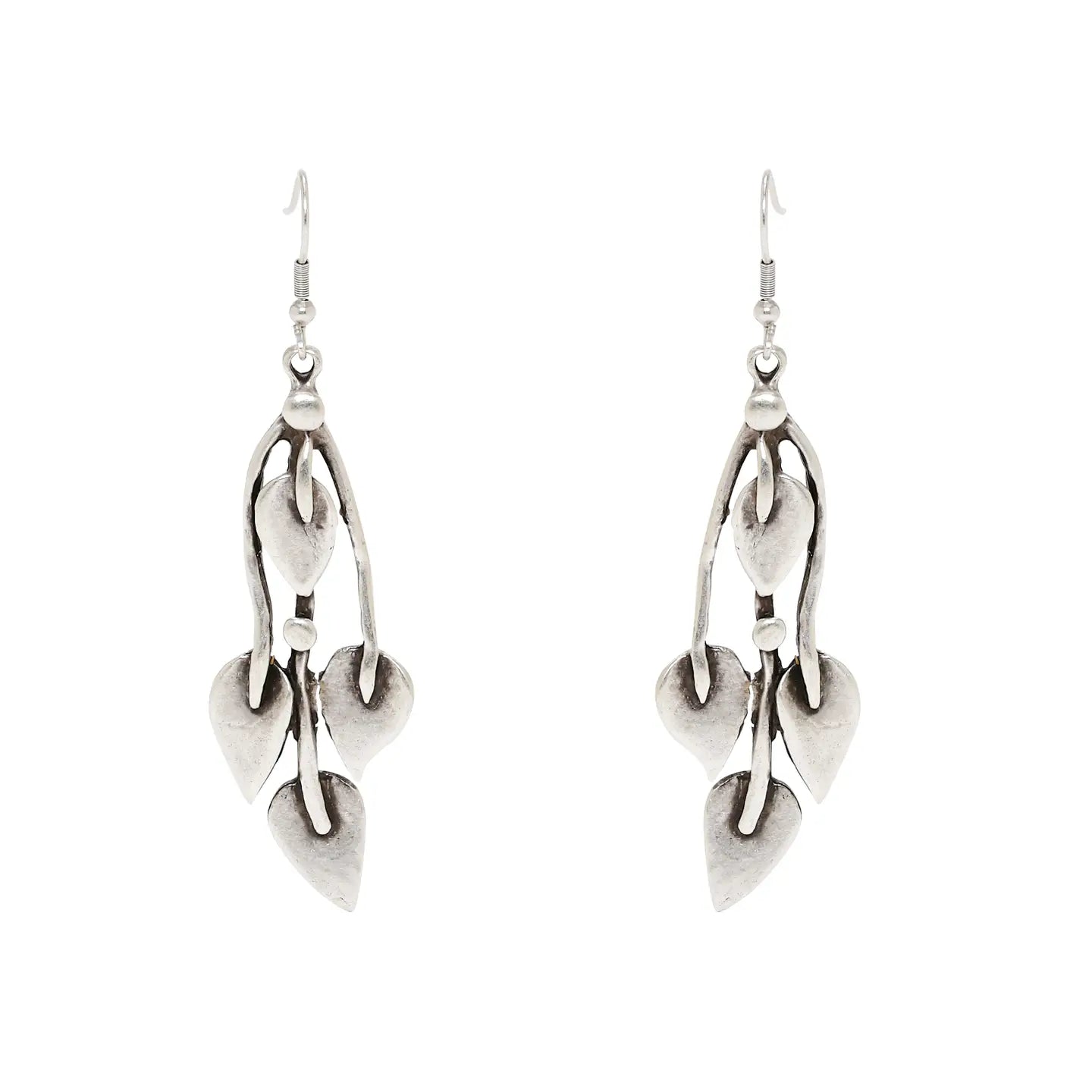 Pewter Leaf earring