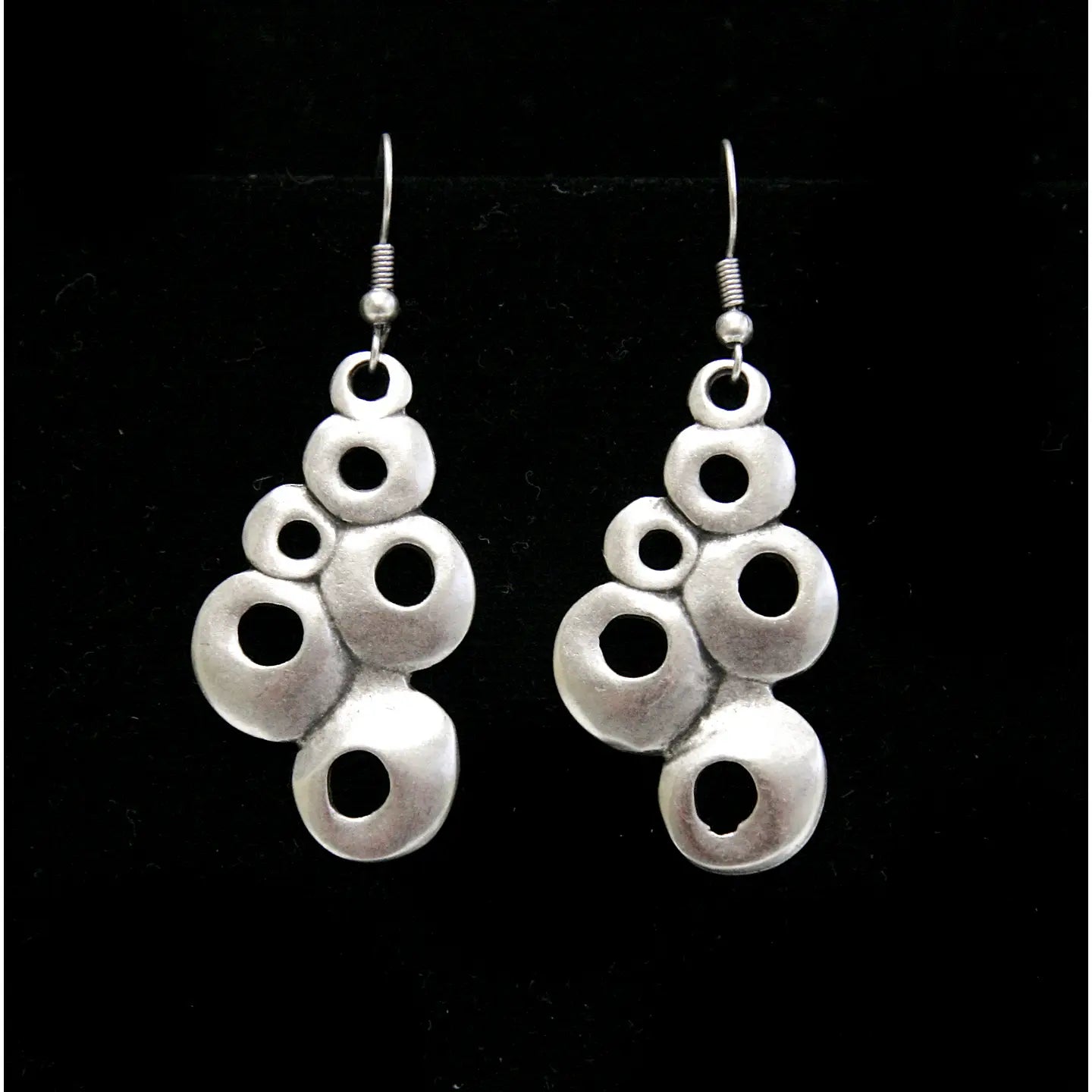 Barnacle Bubble Silver Pewter Earrings