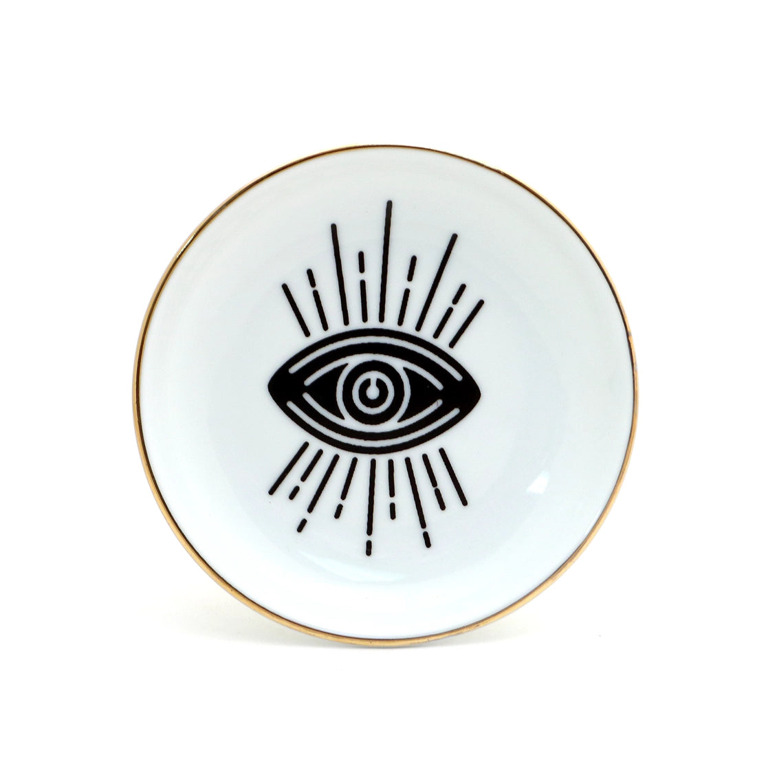 Evil Eye Trinket Dish with Gold Rim
