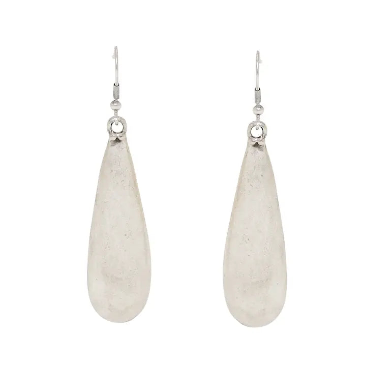 Large Handmade Pewter Raindrop Earrings
