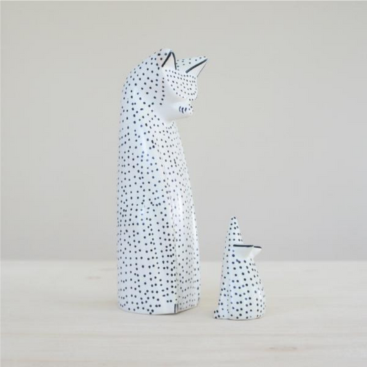 Soapstone White Cat and Mouse