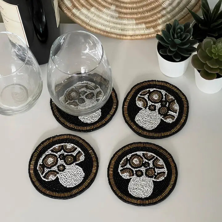 Beaded Coasters - Mushroom