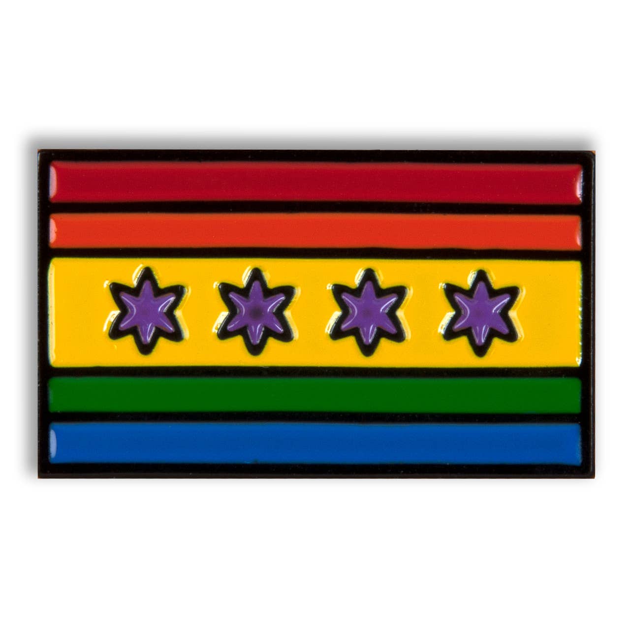 Chicago Pride Flag Enamel Pin