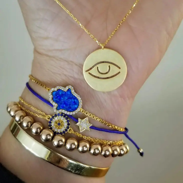Gold Evil Eye Charm Necklace