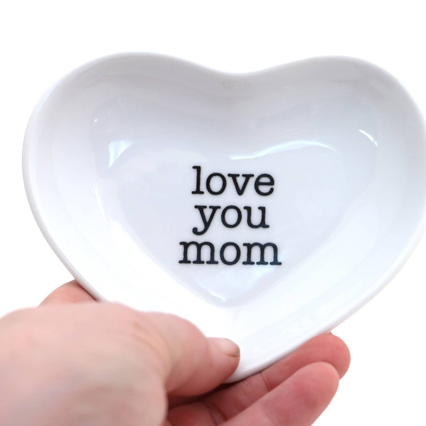 "Love You Mom" Heart Shaped Trinket Dish