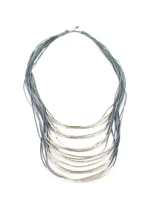 Multi-Strand Cotton & Tube Necklace
