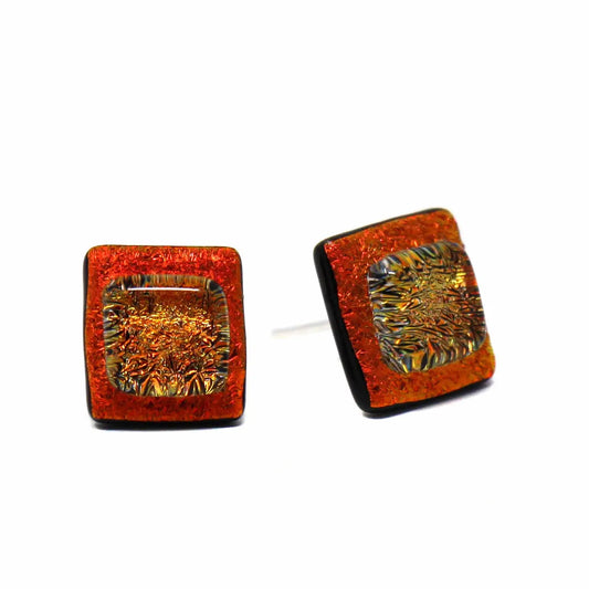 Square Glass Stud Earrings