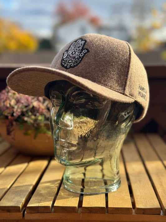 Brown Cashmere Hamsa Baseball Cap