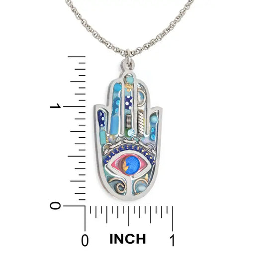 Seeka Elegant Blue Hamsa Necklace