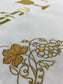 Linen Embroidered Golden Floral Challah Cover