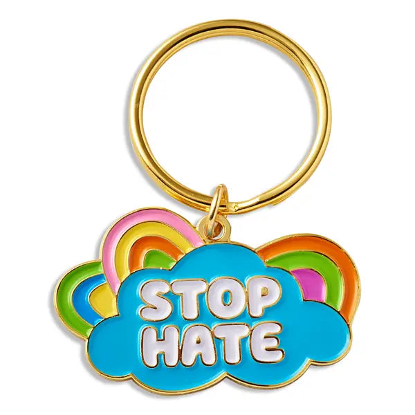 Stop Hate Rainbow Keychain
