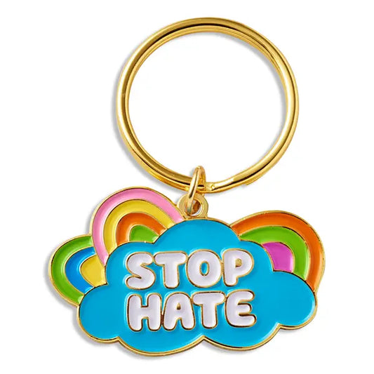 Stop Hate Rainbow Keychain
