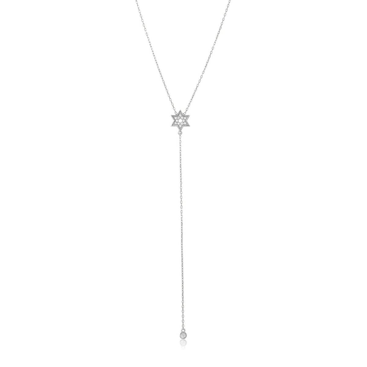 Lariat Necklace with Jewish Star of David
