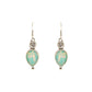 Handmade Pewter Earrings With Green Opal