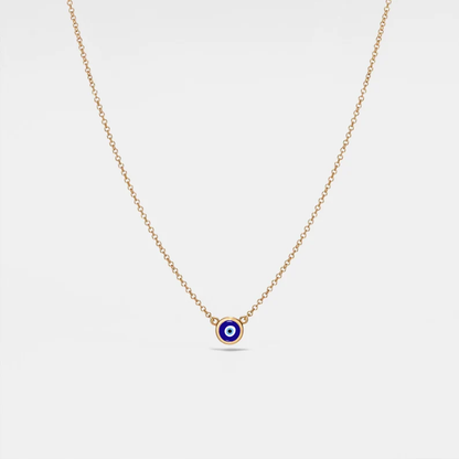 Turkish Evil Eye Nazar Charm Necklace in 925 Sterling Silver