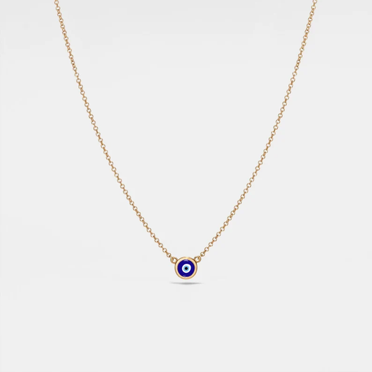 Turkish Evil Eye Nazar Charm Necklace in 925 Sterling Silver