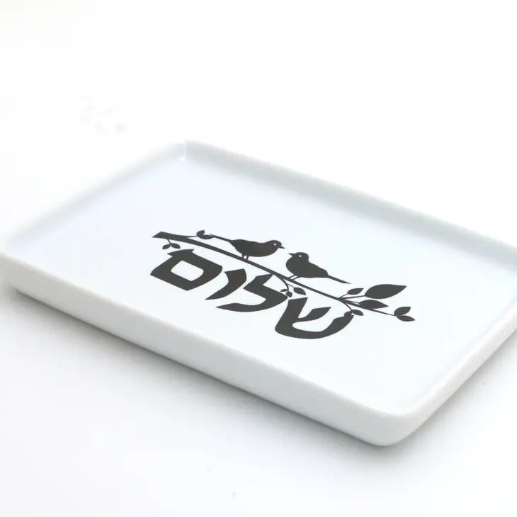 Shalom Dish with Birds on a Branch