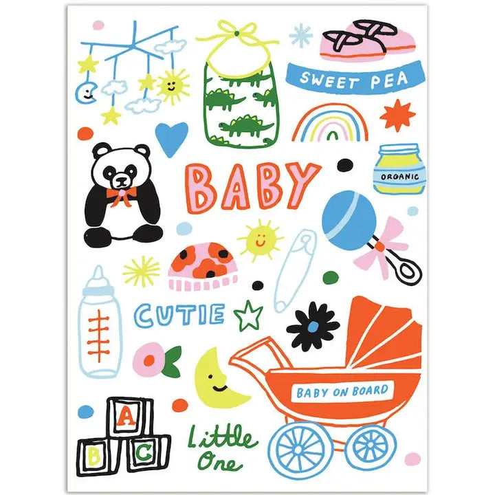 Baby Symbols Birthday Card