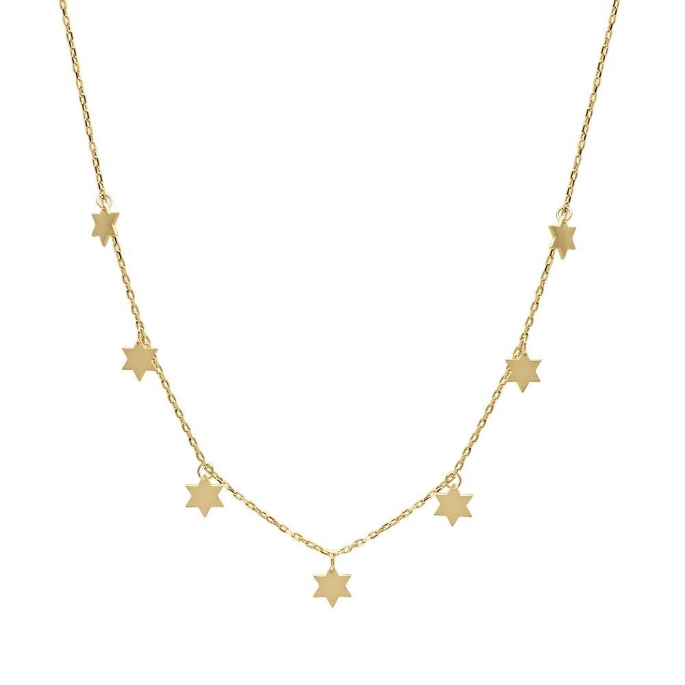 Stars of David Multi Charm Necklace