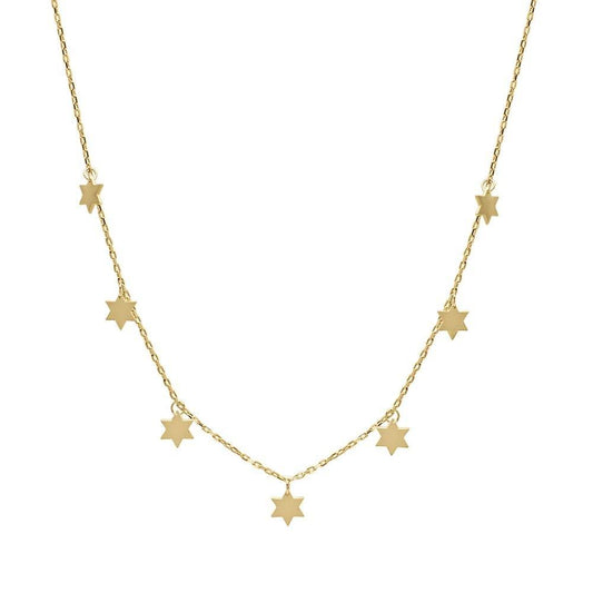 Stars of David Multi Charm Necklace