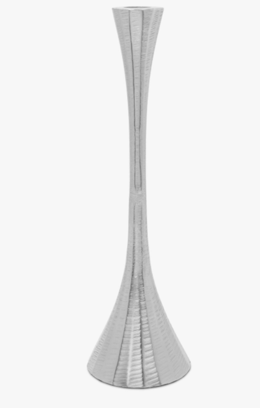 Modern Hourglass Candlestick Holder 9"
