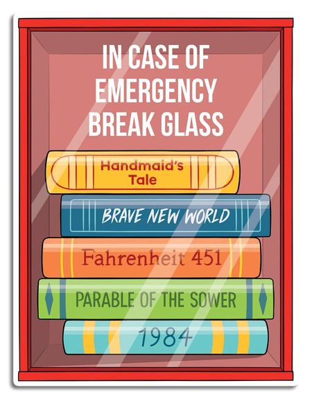 Books in Case of Emergency Break Glass Sticker
