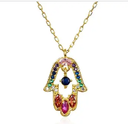 Colorful Hamsa Necklace