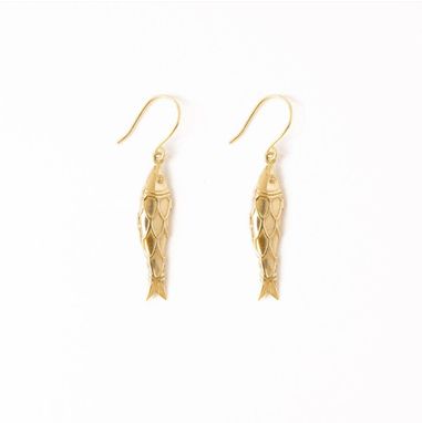 Sally fish brass dangle earrings