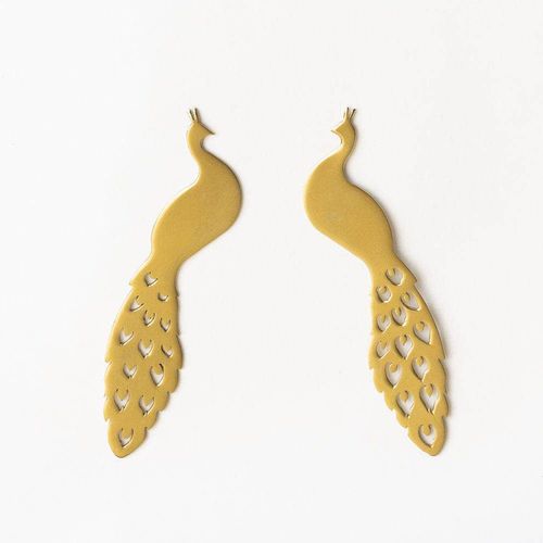 Raquel large peacock earrings