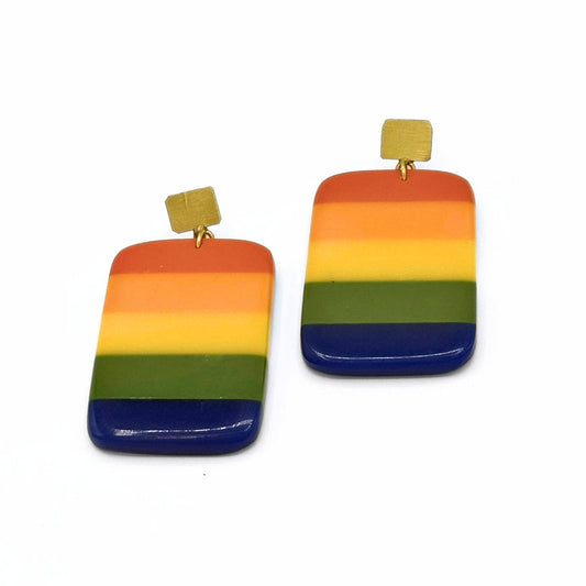 Radiant Rainbow Resin Earrings