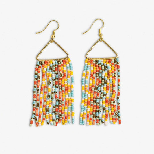 whitney wavy beaded fringe earrings