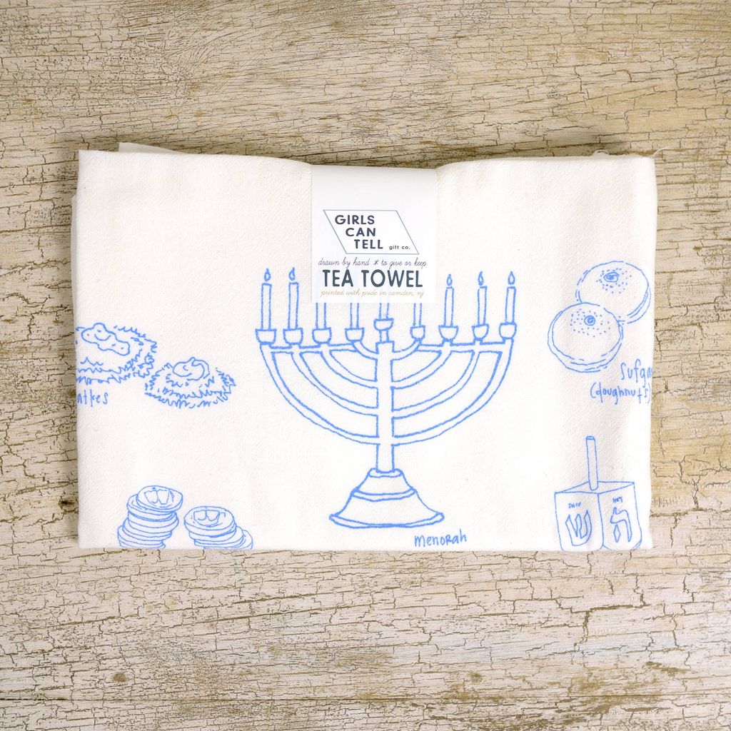 Hanukkah flour sack Tea Towel