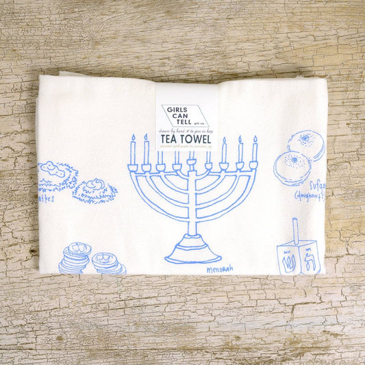 Hanukkah flour sack Tea Towel