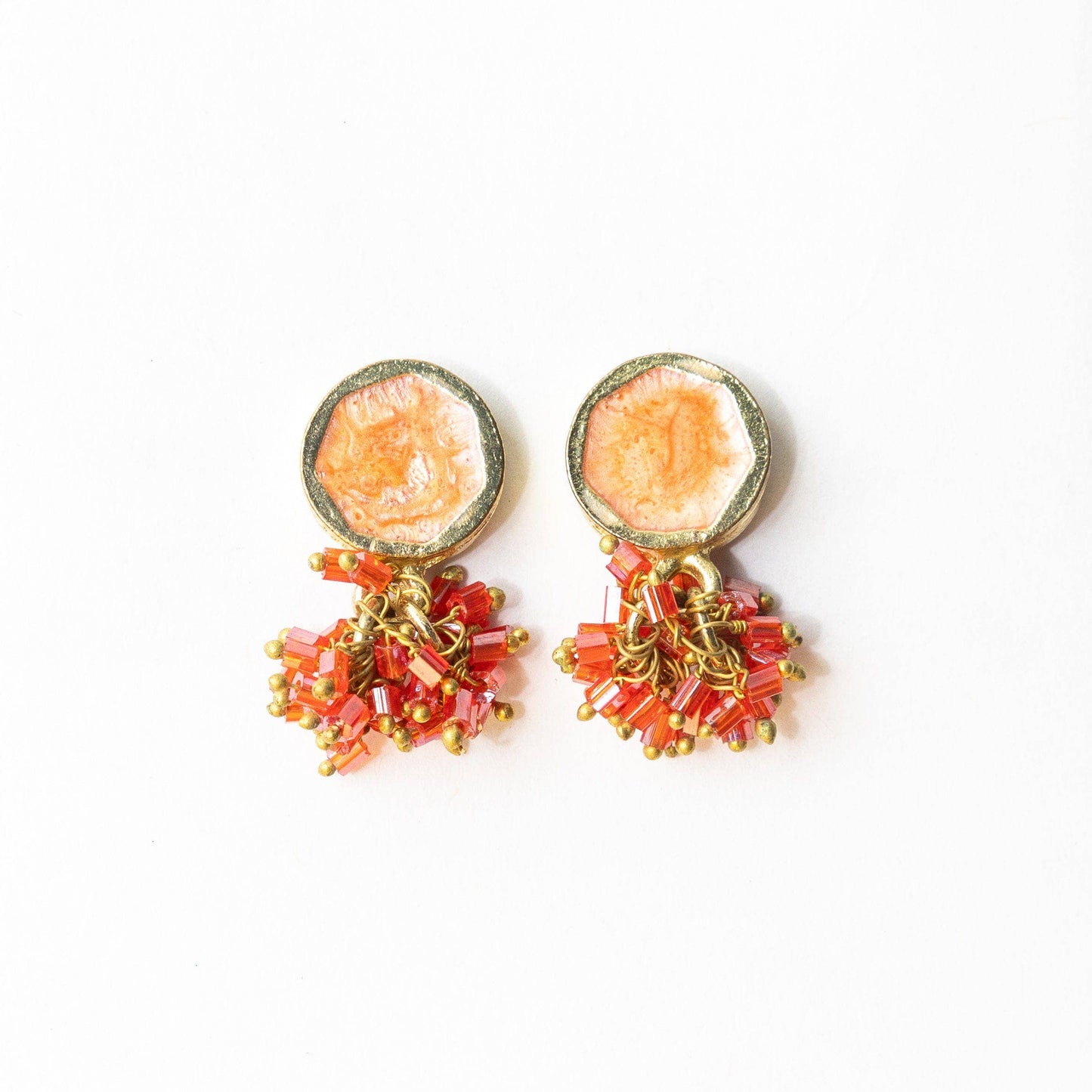Kimberly enamel earrings (coral)