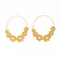 Maeve floral brass hoop earrings