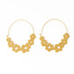 Maeve floral brass hoop earrings