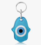 Hamsa Glass Keychain