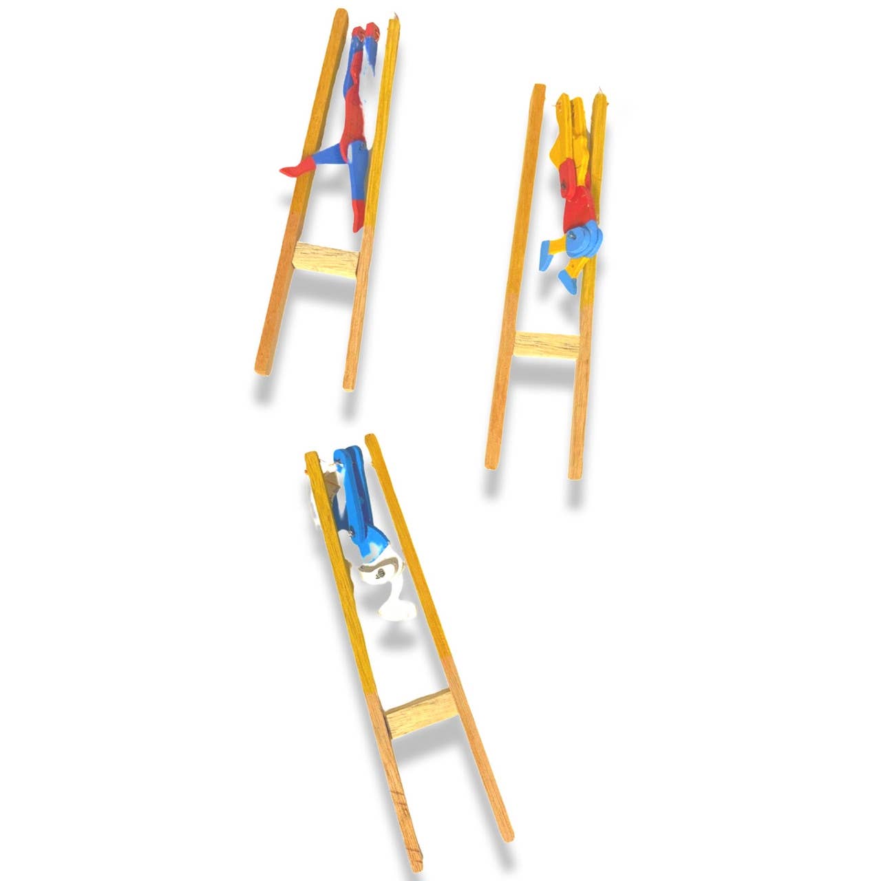 Folk Toys Wood Flap Jack Agile Acrobat Trapeze Tri