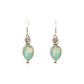 Handmade Pewter Earrings with Green Opal