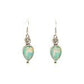 Handmade Pewter Earrings with Green Opal