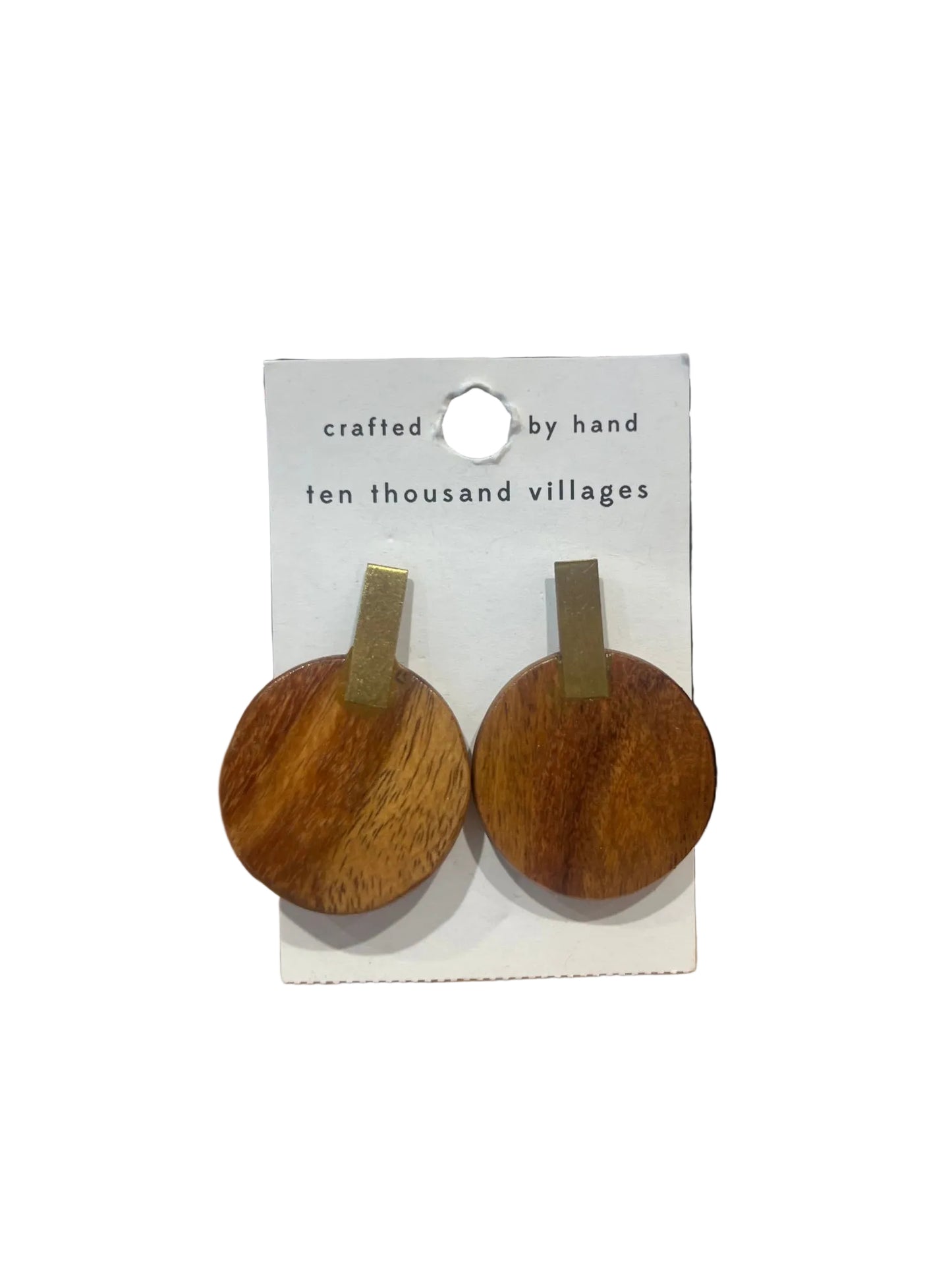 Wood & Brass Earrings Fair Trade