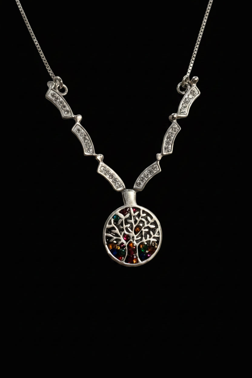 Crystal Star of David and Tree of Life Reversible Necklace