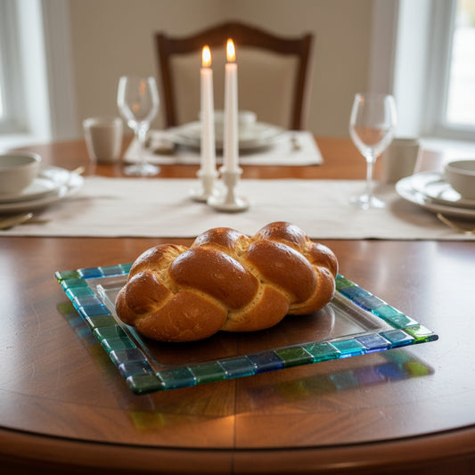 Matzah/ Challah Glass Tray