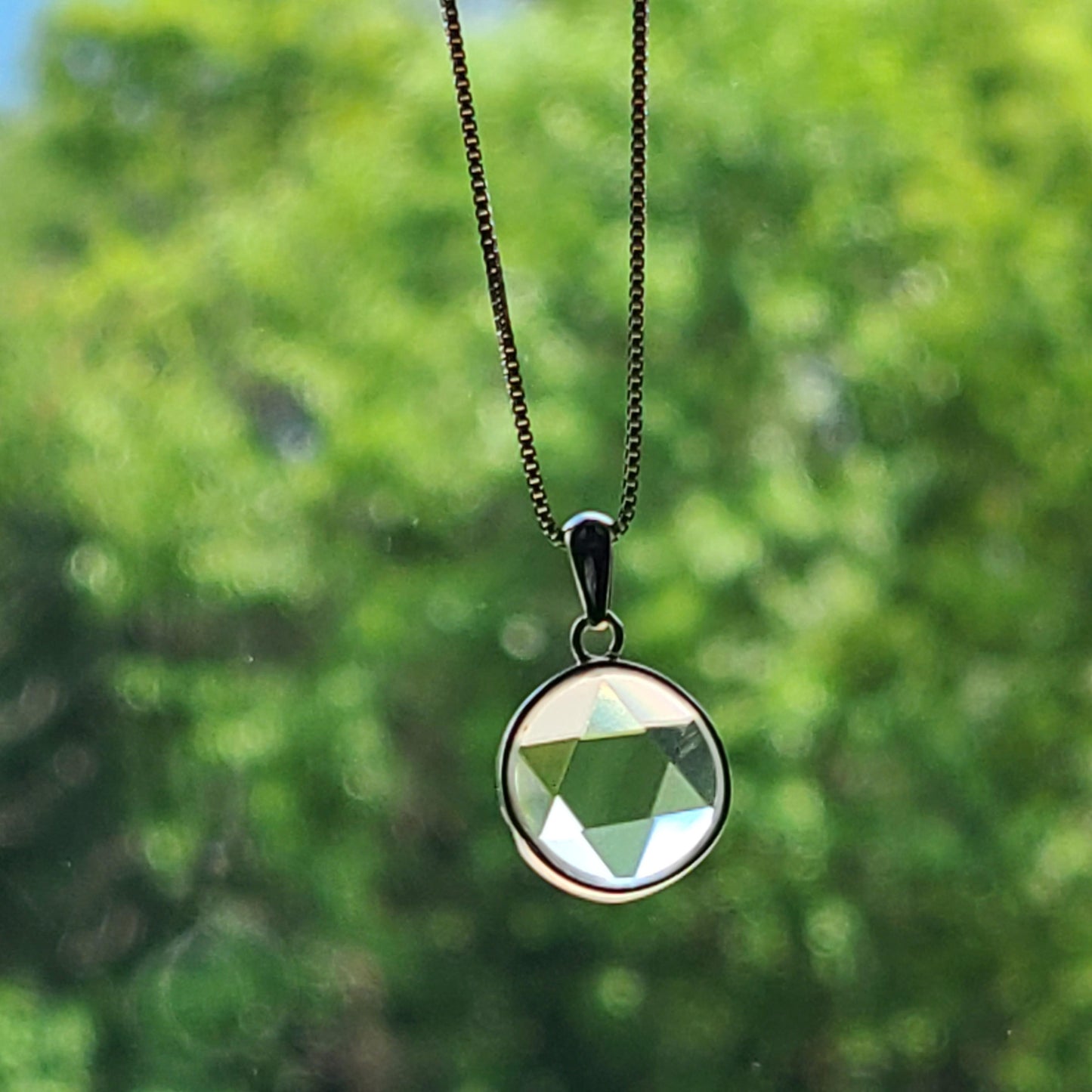 Necklace Star in clear glass