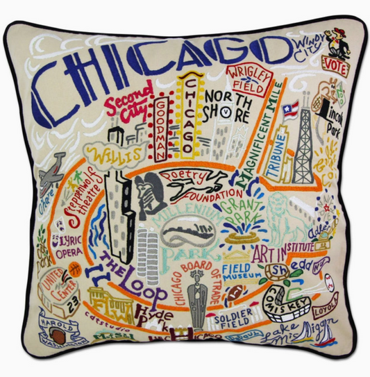 Chicago Hand Embroidered Pillows