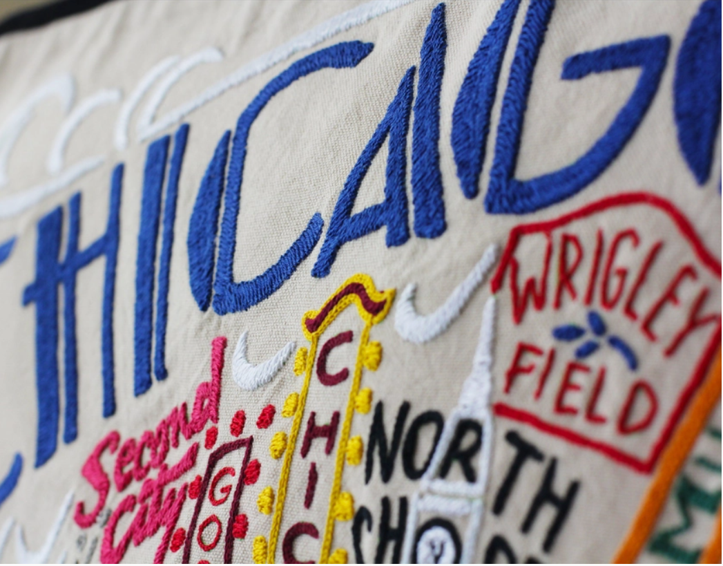Chicago Hand Embroidered Pillows