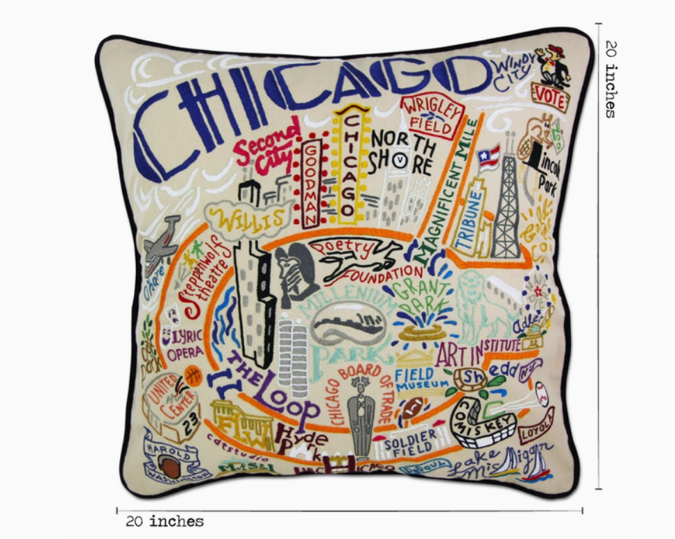 Chicago Hand Embroidered Pillows