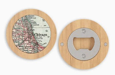 Chicago Magnetic Map Bottle Opener