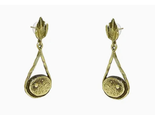 cherry earrings bronze